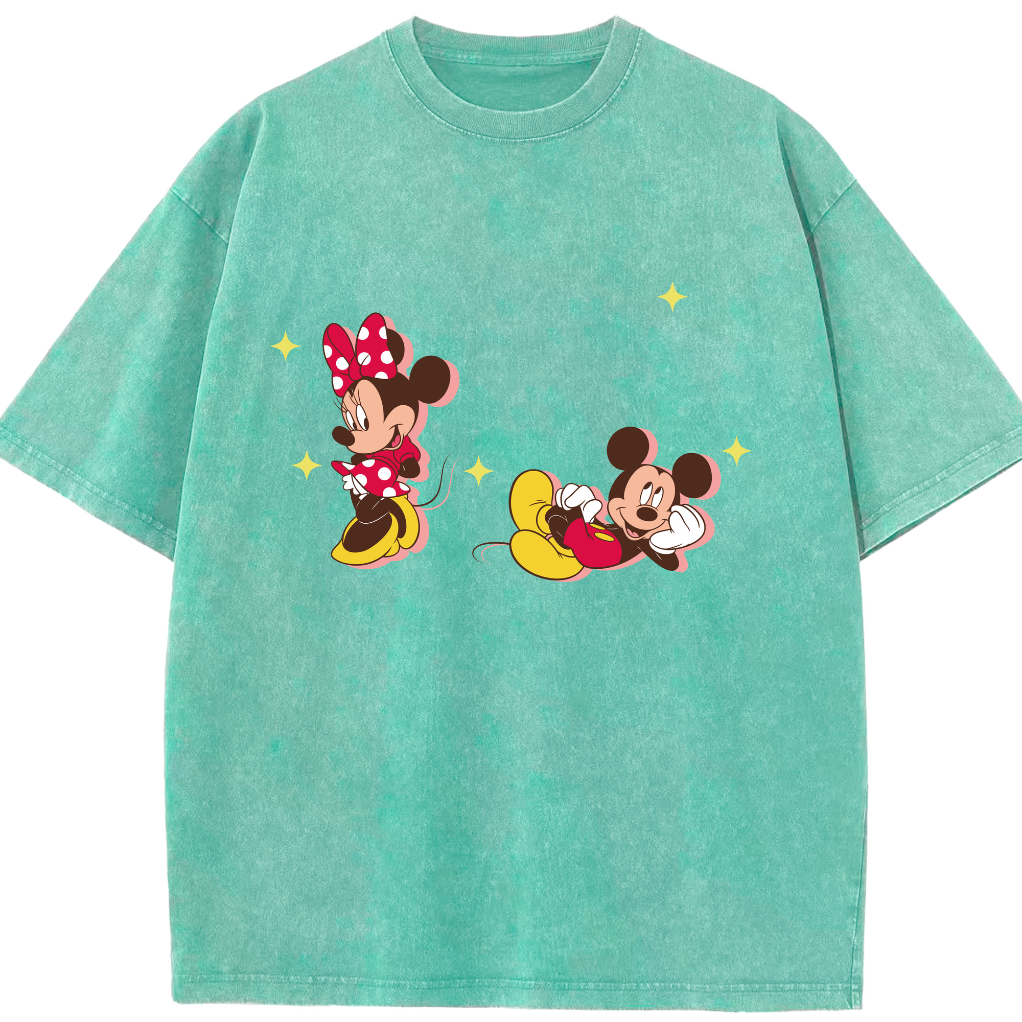 （画像用） ミッキーマウス Mickey Mouse 綿100% ヴィンテージ風 半袖Tシャツ（フロントプリント）